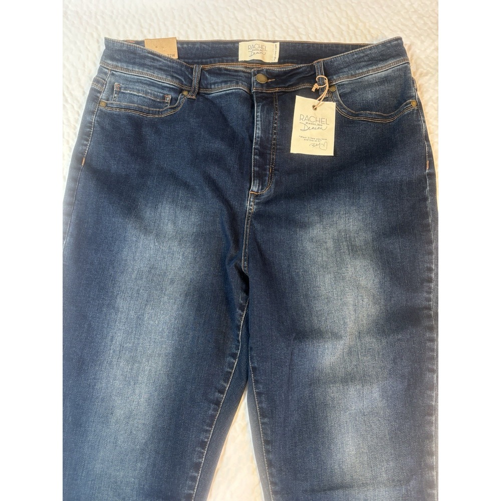 NWT Rachel Roy Jeans Women's 22W High Rise Dark Wash Distressed Denim‎